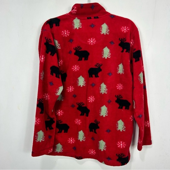 UGLY CHRISTMAS SWEATER 1/4 zip cabin woodlands sweater N13 - Picture 3 of 5